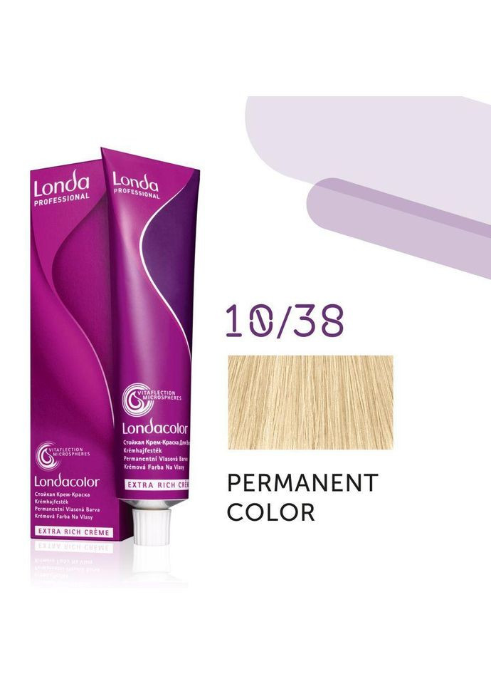 Краска для волос Permanent Color Extra Rich Creme 10/38 (light light blonde gold pearl) 60мл Londa Professional (299317253)