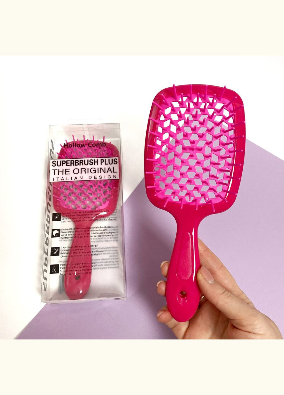Расческа для волос Superbrush Plus Hollow Comb, розовый No Brand (347320714)