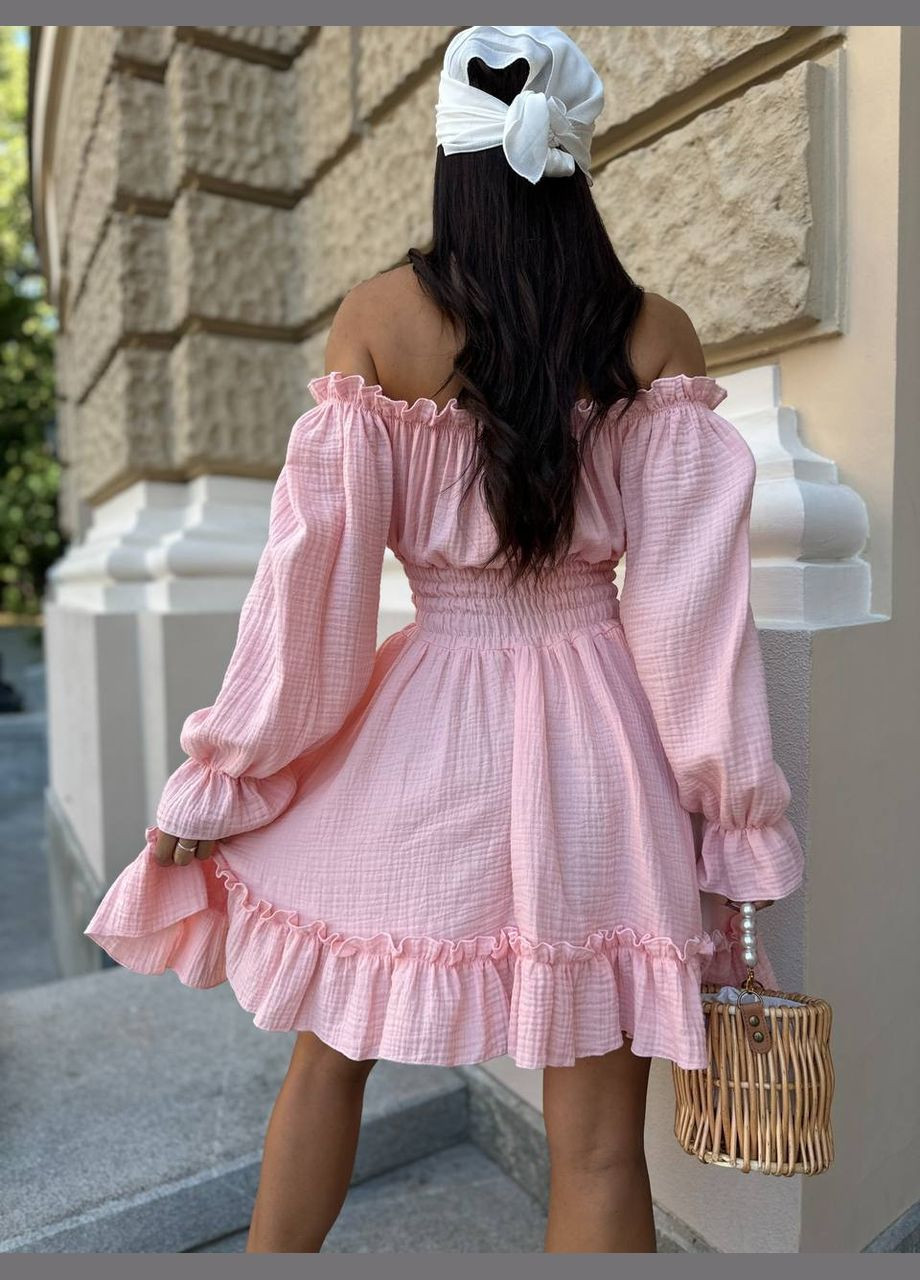 Персикова кежуал сукня N.Family однотонна