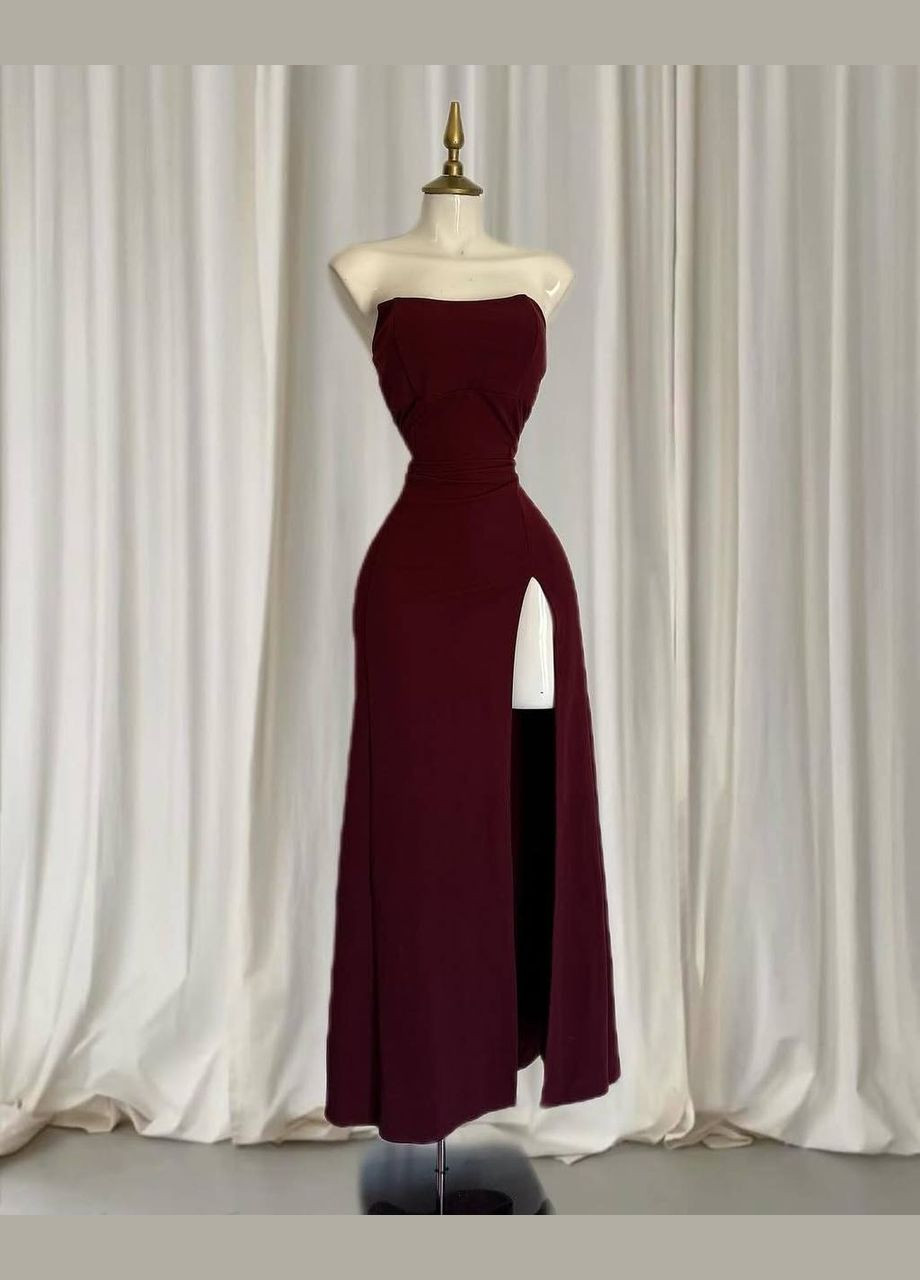 Темно-червона святковий сукня No Brand