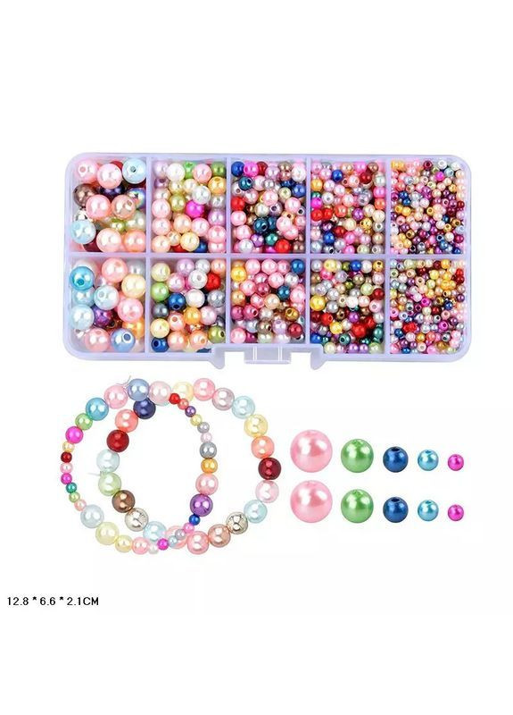 Набор бисера для детей для создания украшений и браслетов, в ассортименте - No Brand 1194-26 (371926281)