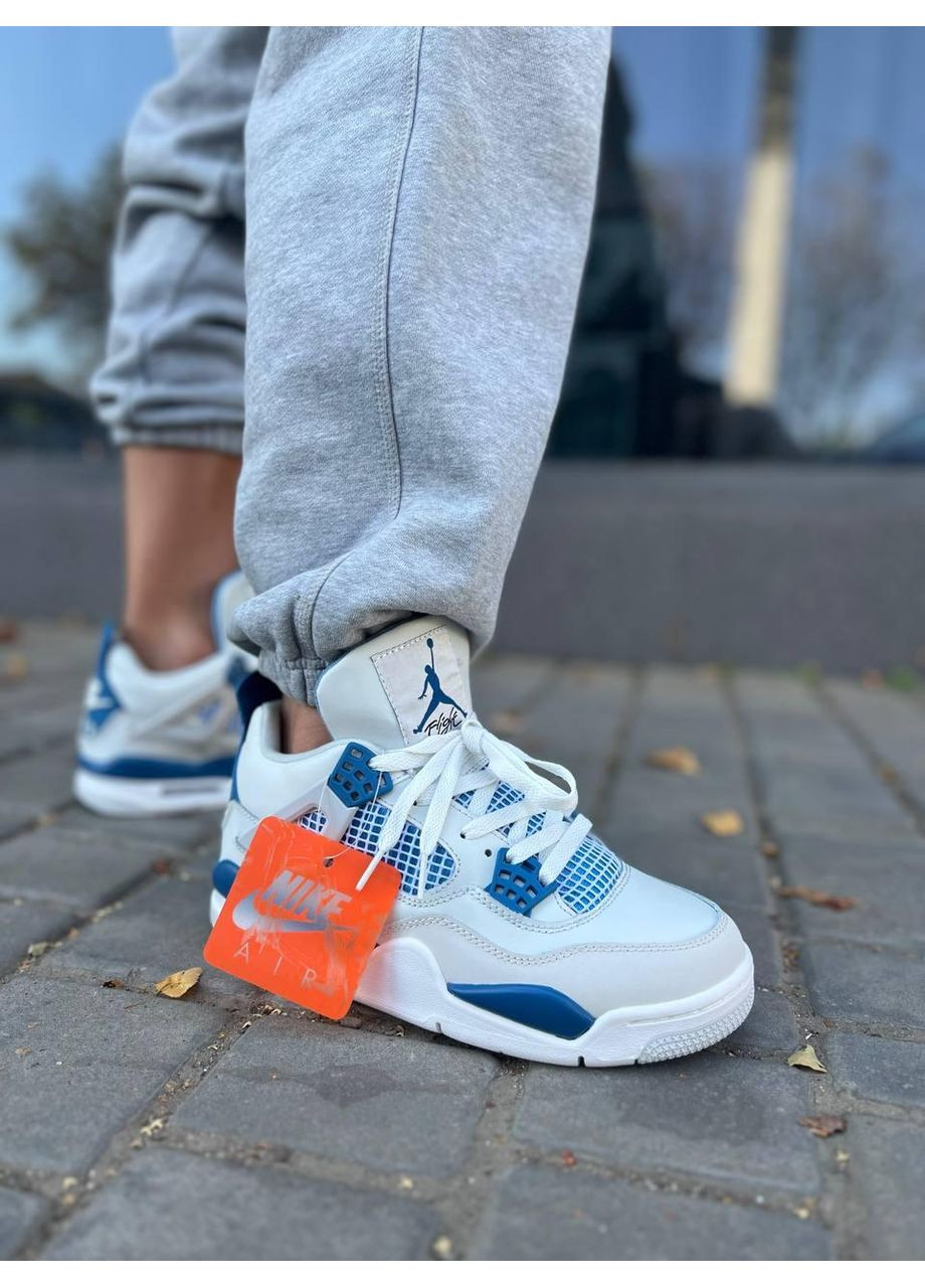 КРОСІВКИ ЖІНОЧІ NIKE JORDAN 4 RETRO GOLF MILITARY BLUE НАЙК АІР ДЖОРДАН No Brand білі демісезони (369388996)