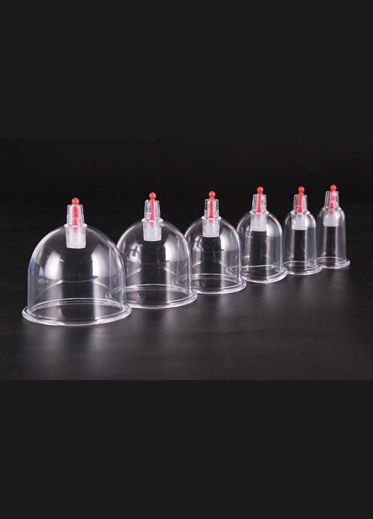 Набір масажних банок 6 штук із вакуумним пістолетом No Brand (370957537)