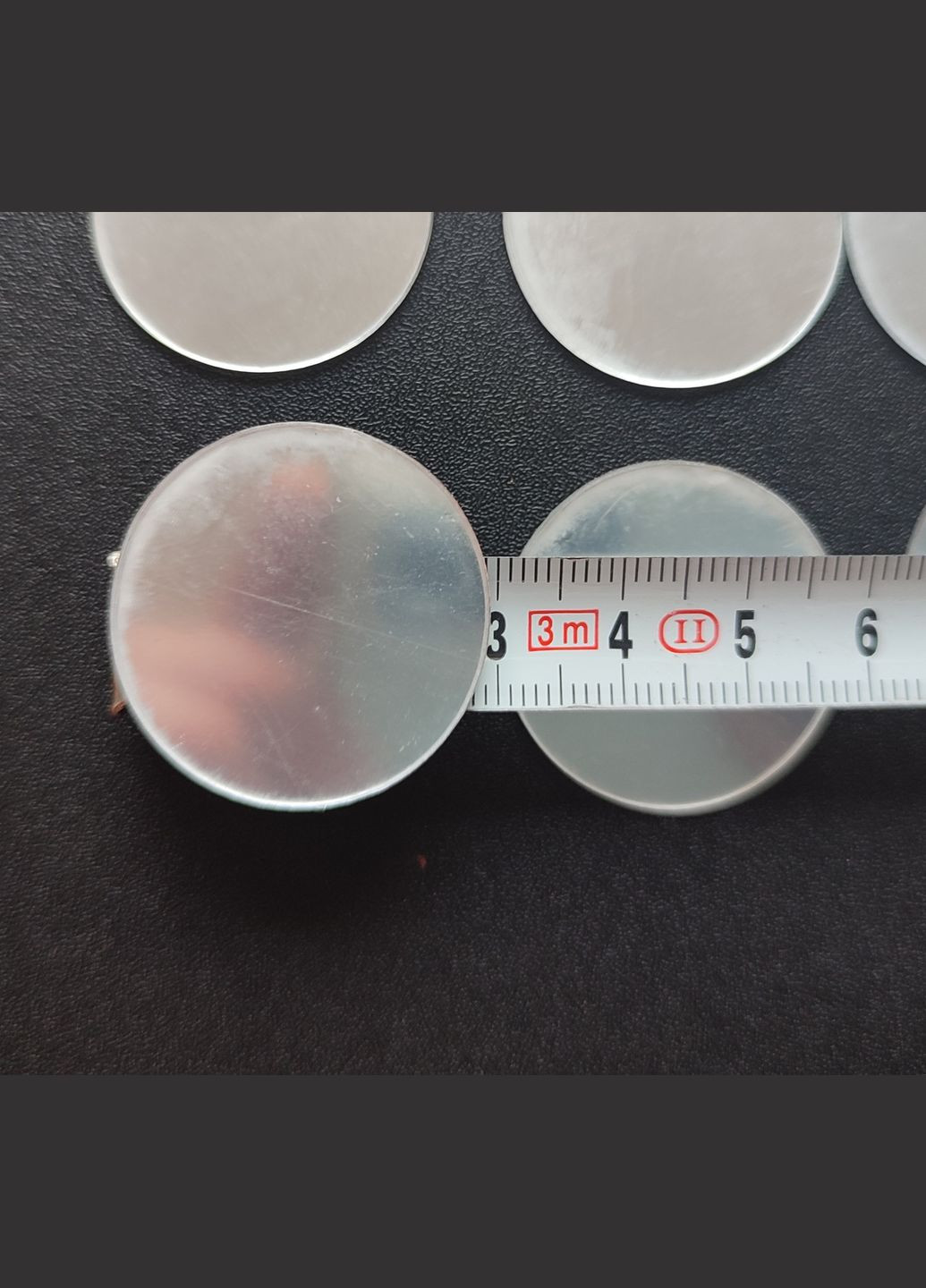 Дзеркальні пластикові наклейки круги Срібні 30 шт 3 см Б369 No Brand (302242135)