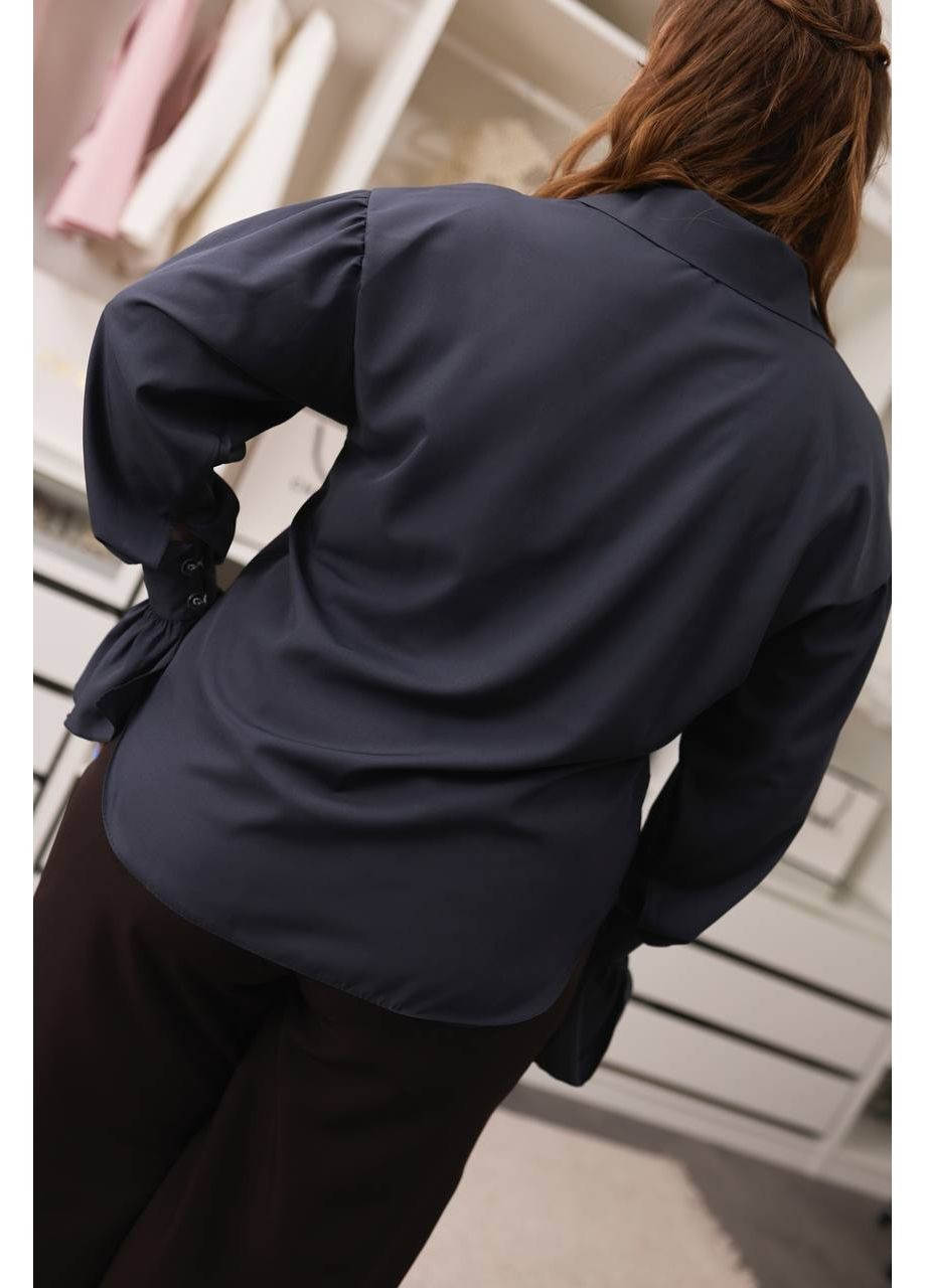 Чёрная блуза женская свободного кроя Style Point