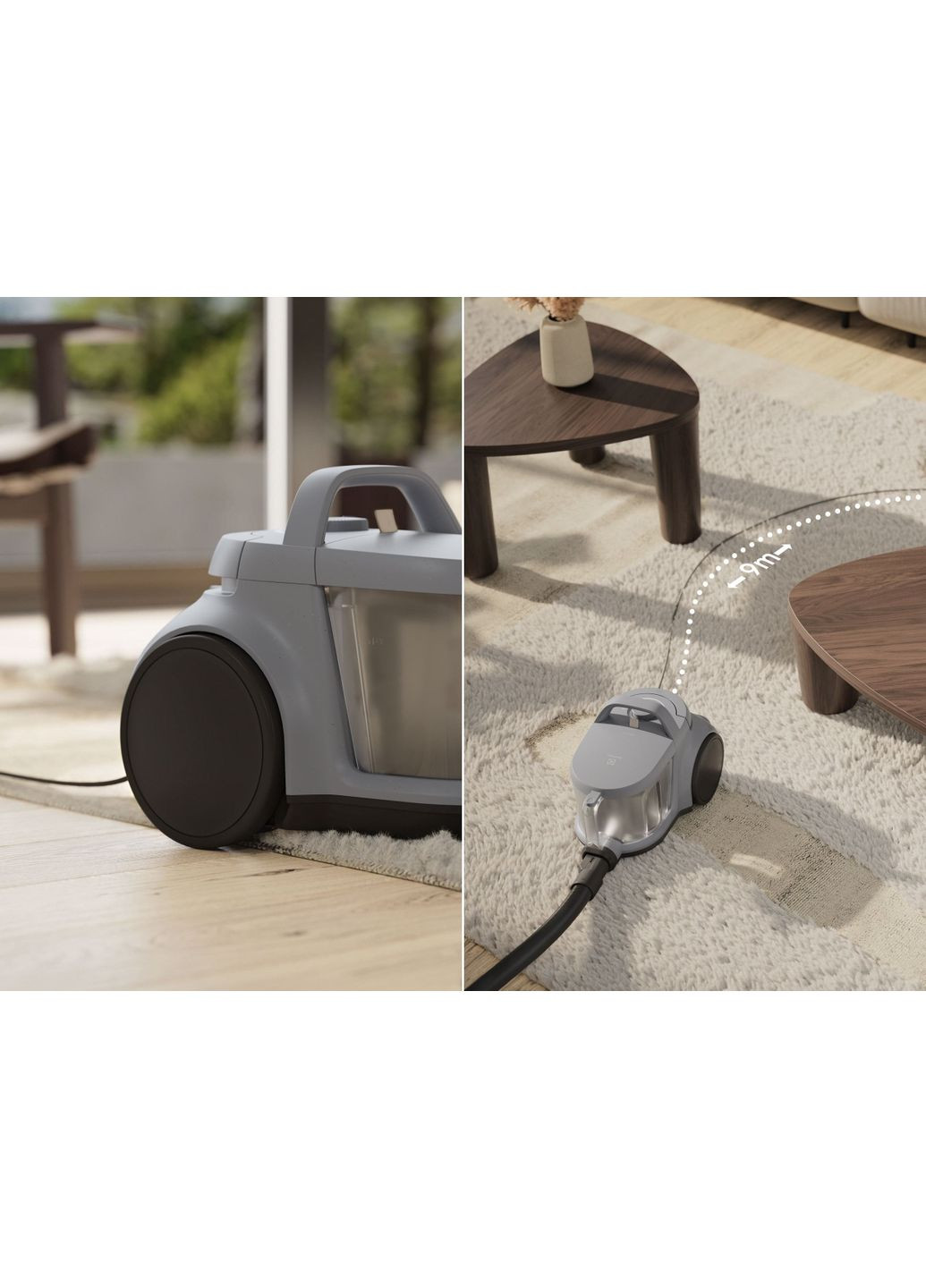 Пылесос контейнерный, 850Вт, конт пил -2л, HEPA12, 3 насадки, серый Electrolux (360394720)