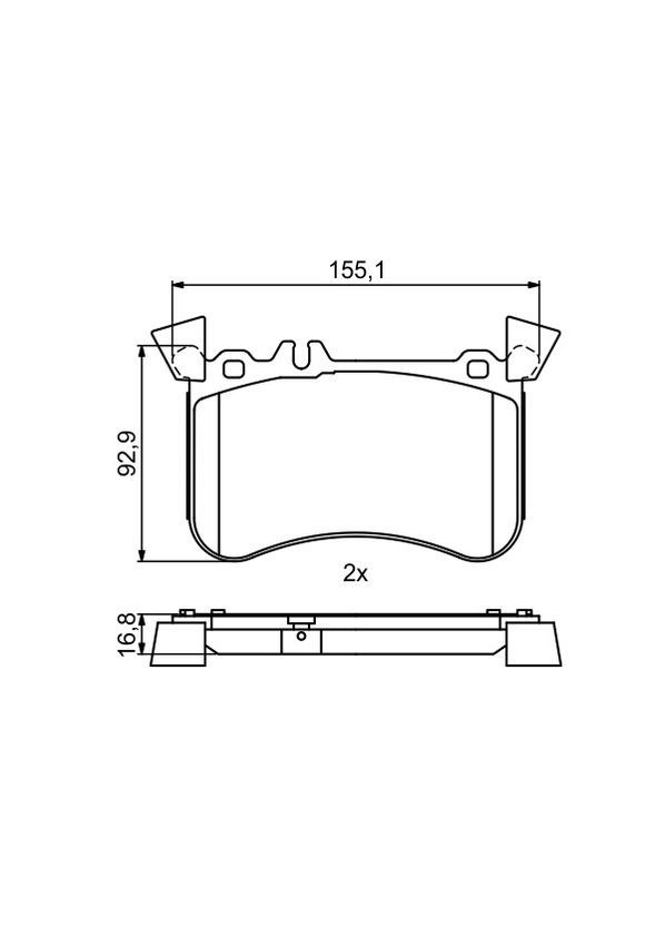 Колодки тормозные дисковые ПЕРЕДН MB GLA-CLASS (X156) 2.0 2013.12- BO 0986495398 Bosch (354333590)