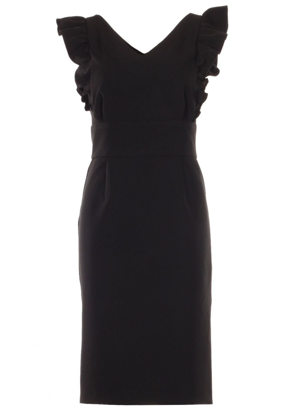 Черное праздничный платье чехол нарядное с рюшем (ll213420090) LadyLike