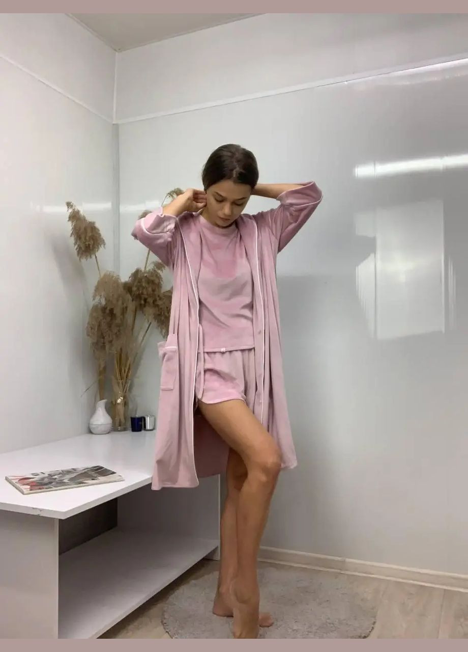 Халат шалевий на запах довгий пудровий. No Brand (328265408)