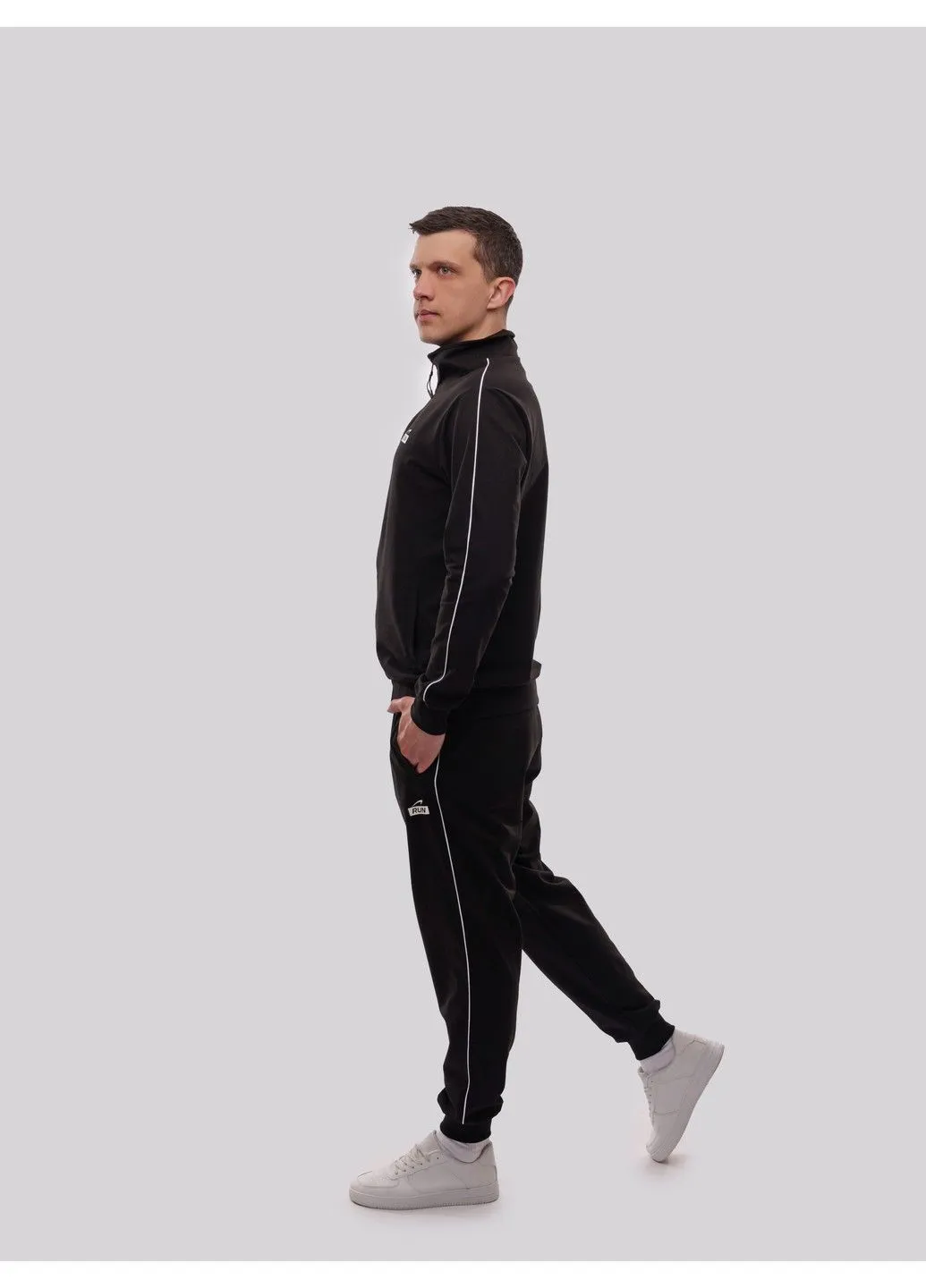 Чорний демісезонний костюм спортивний чоловічий No Brand