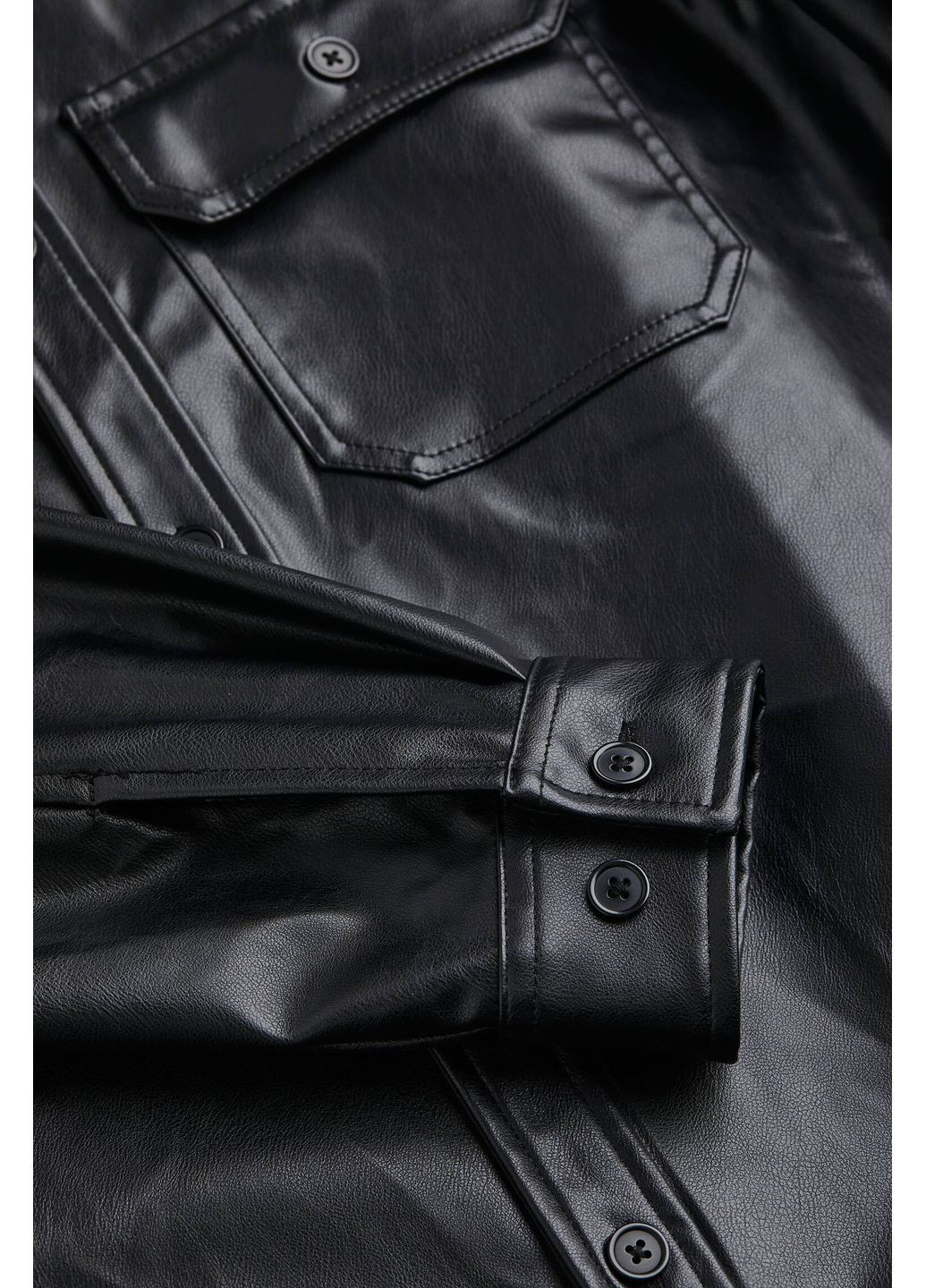 Черная кэжуал рубашка однотонная H&M