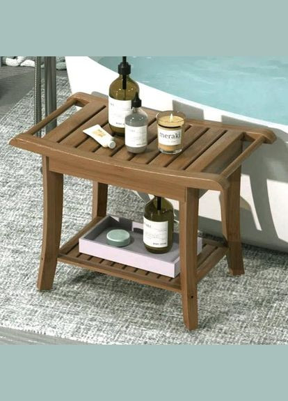 Стілець для ванної з дерева Ірідос кориця (ТВН-011633) No Brand (329744597)