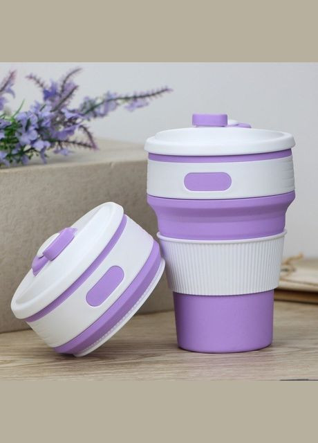 Складывающаяся силиконовая чашка Collapsible. Лилова No Brand (337347199)