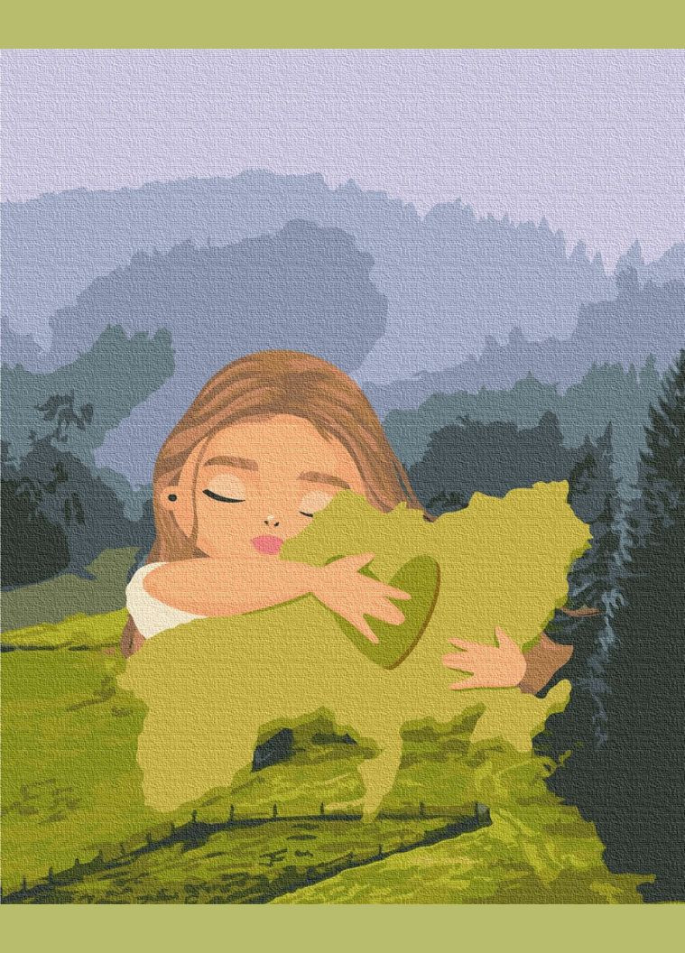 Картина по номерам украинская тематика серденько Украина ©Лили Демачкович 40х50 Патриотическая BS53233 Brushme (308987799)