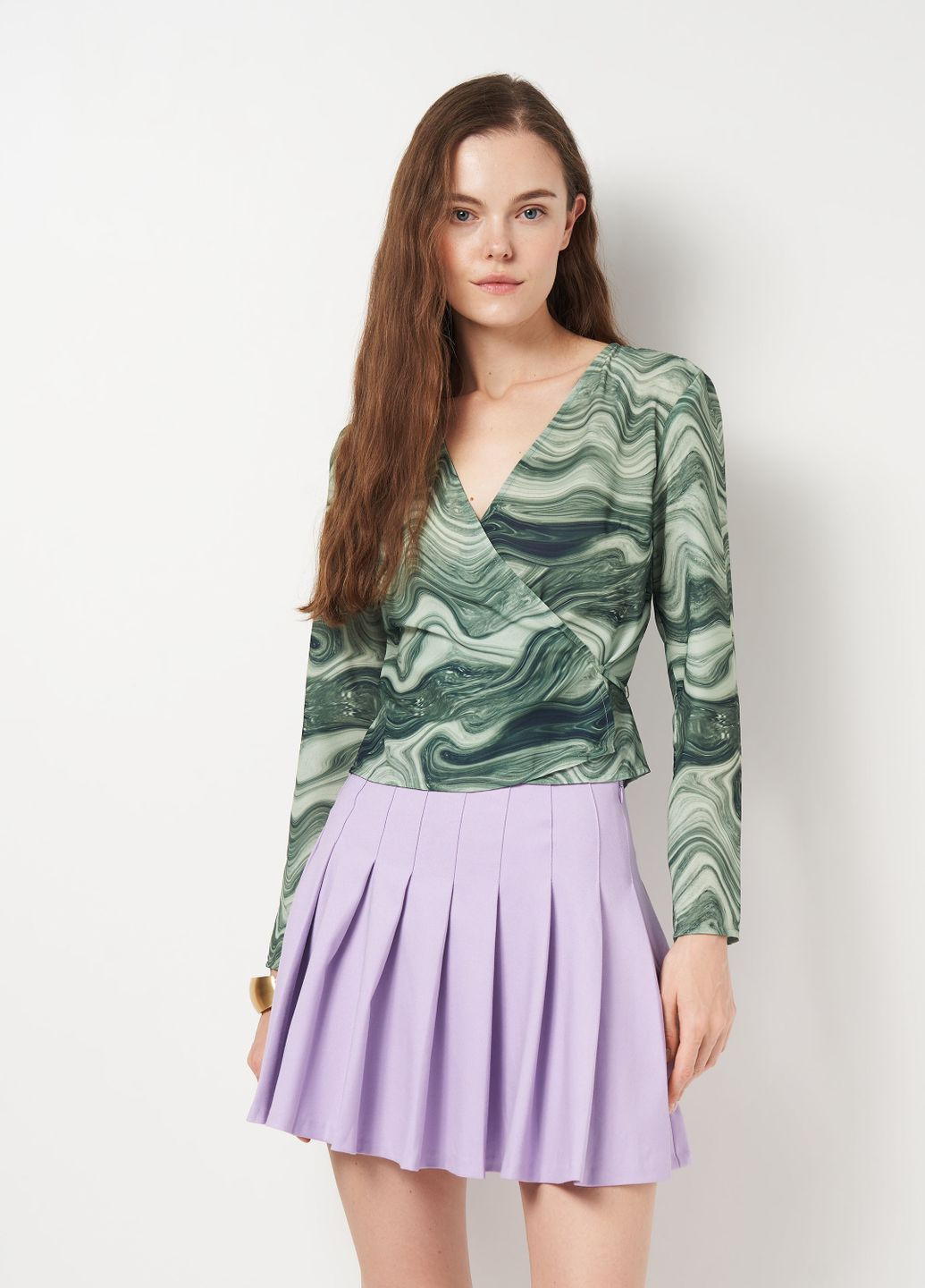 Комбінована блуза в принт Monki