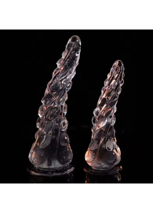 Фалоімітатор Дракон прозорий 18.5 см, фантазійний рельєфний фалоімітатор для анальної та вагінальної стимуляції No Brand (366454130)