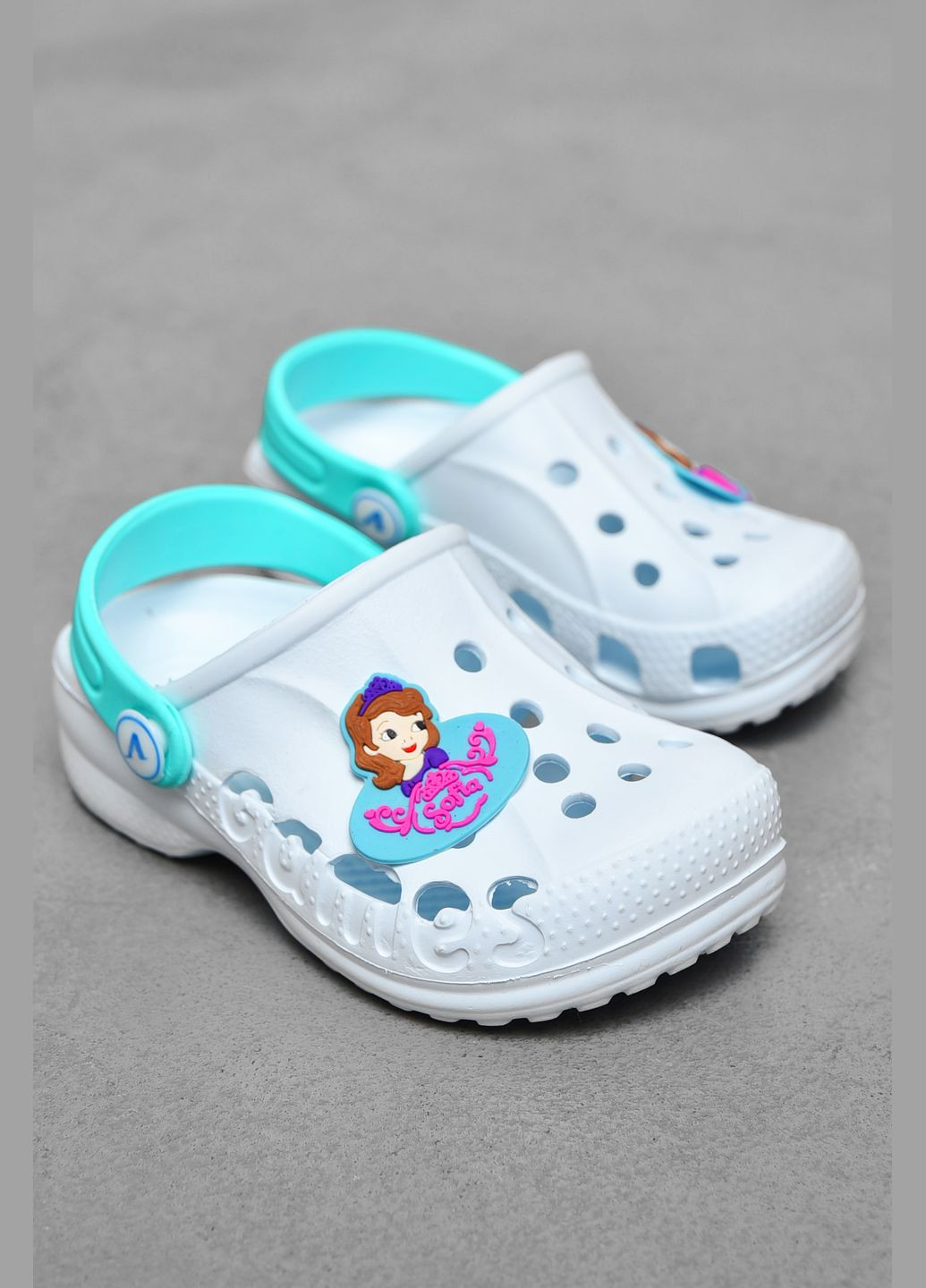 Крокси дитячі білого кольору Let's Shop (328915947)