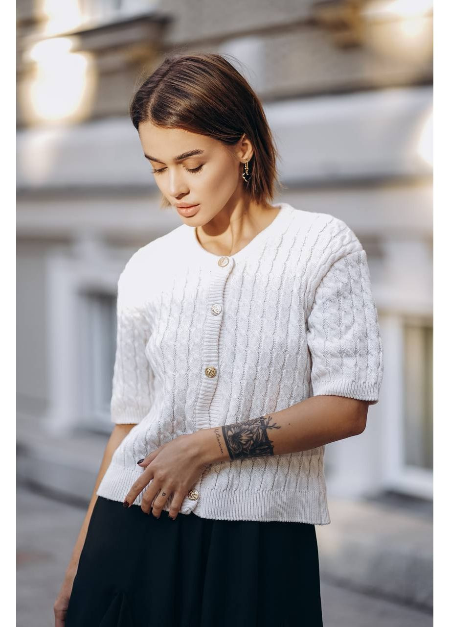 Молочный демисезонный кардиган MonCher