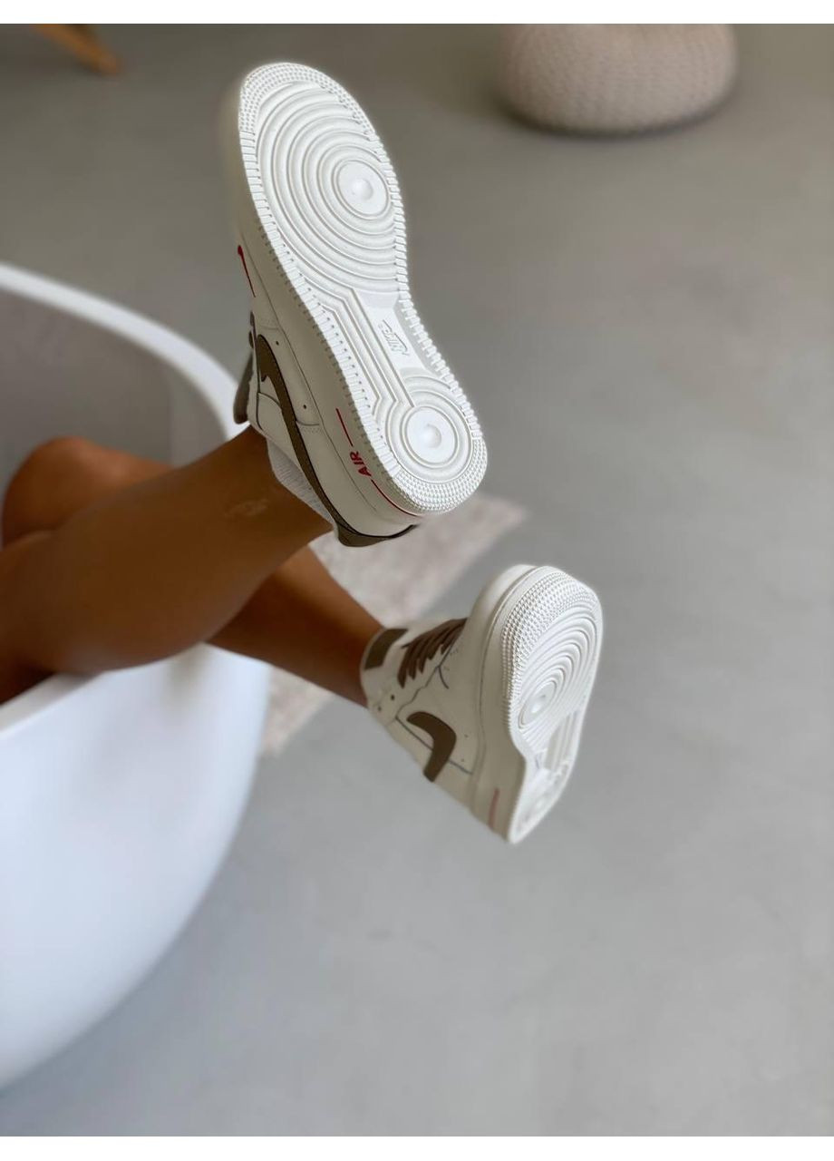 Коричневі Осінні кросівки чоловічі nike air force 1 low premium mocco найк аір форс 1 преміум No Brand