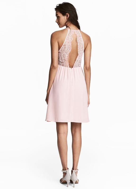 Пудрова святковий, коктейльна, пляжна, відвертий, вечірня міні сукня H&M