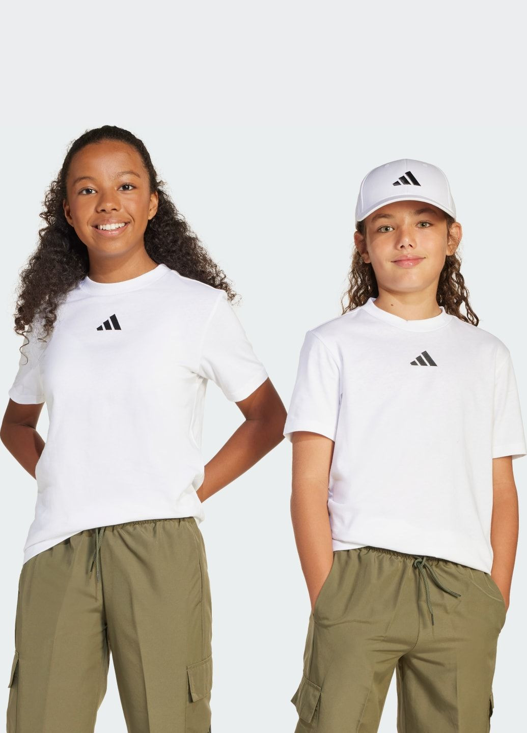 Біла демісезонна футболка essentials kids adidas