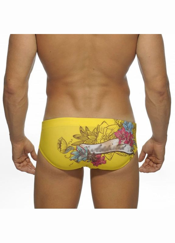 Мужские желтые пляжные, спортивные, повседневные, кэжуал мужские плавки брифы черный 5732 брифы Sport Line