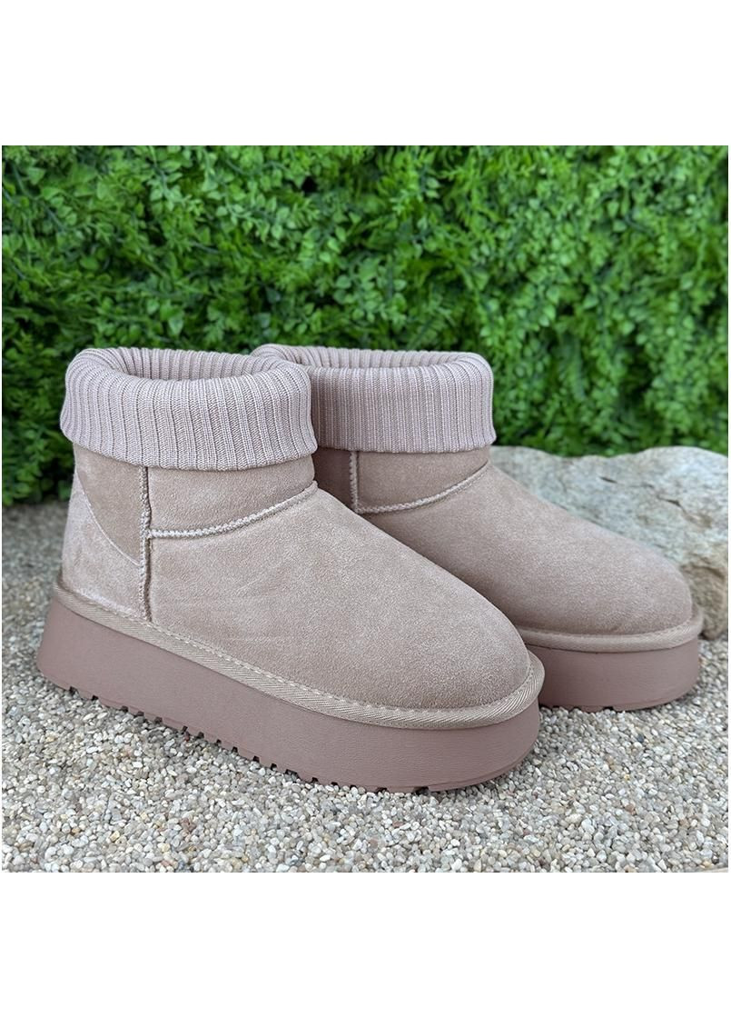 Жіночі уггі замшеві на платформі Е-005012-3 Бежеві No Brand (366065125)