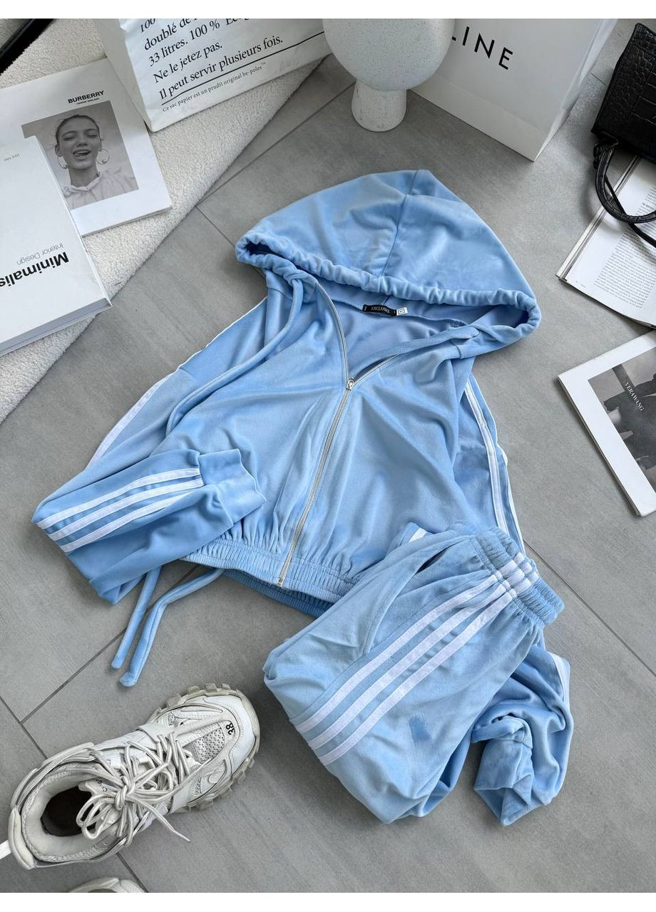 Женский велюровый спортивный костюм с капюшоном. Україна (361856509)