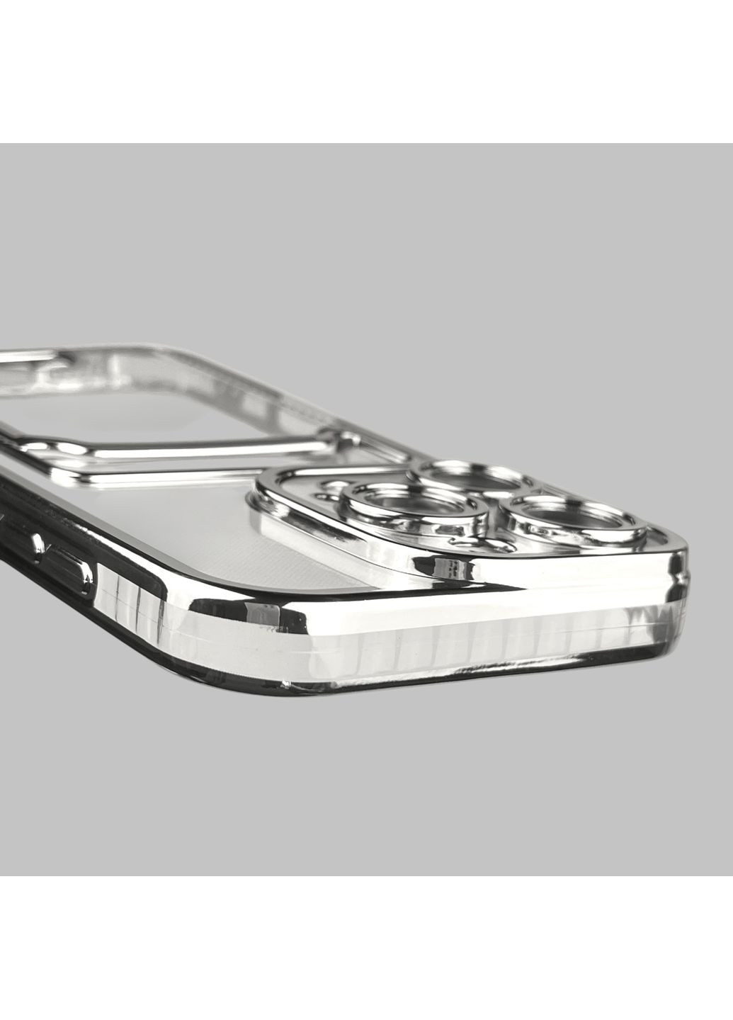 Чохол для iPhone 16 Pro зі срібною окантовкою з кишенькою для карток на айфон 16 про срібний Apple (366022707)