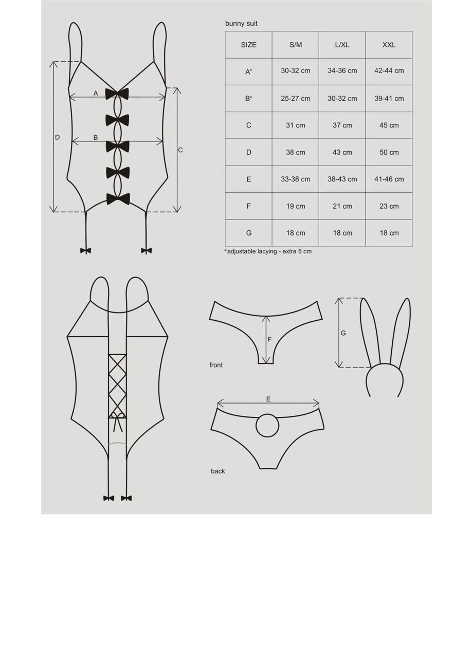 Bunny suit 4 pcs costume pink S/M Obsessive (303895440)