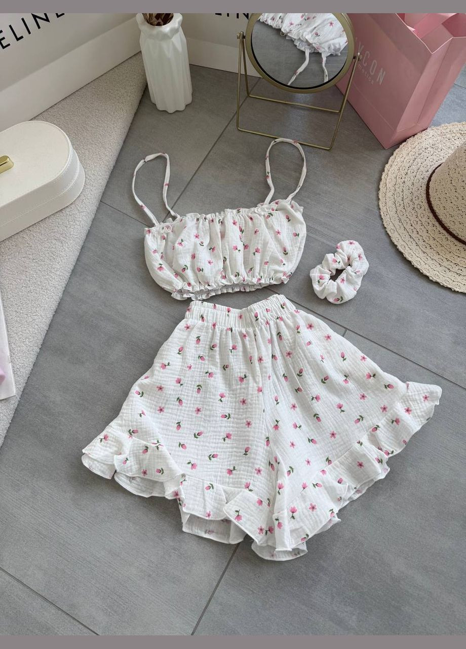 Белоснежная нежная пижама (комплект) Luna