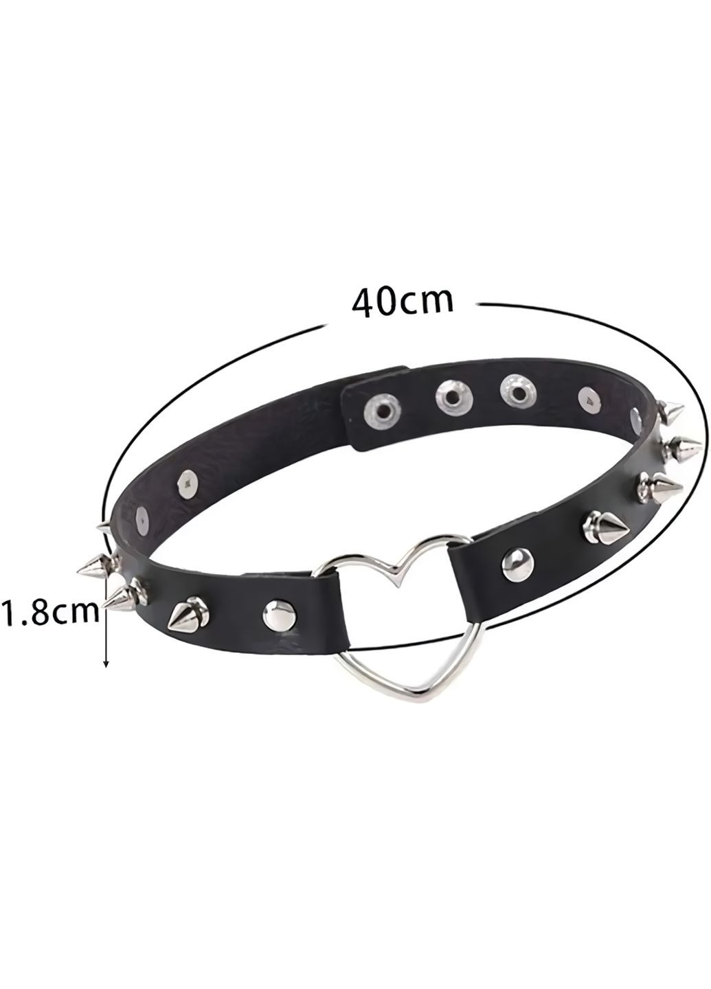 БДСМ чокер с сердечком и шипами XS-S Черный No Brand полиуретан (368893551)