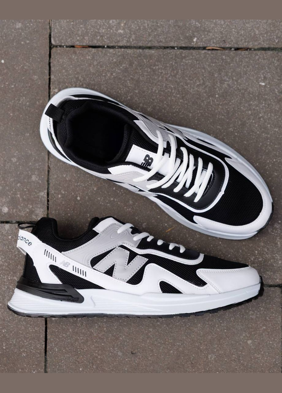 Черно-белые демисезонные кроссовки мужские new balance nd No Brand Light White Black