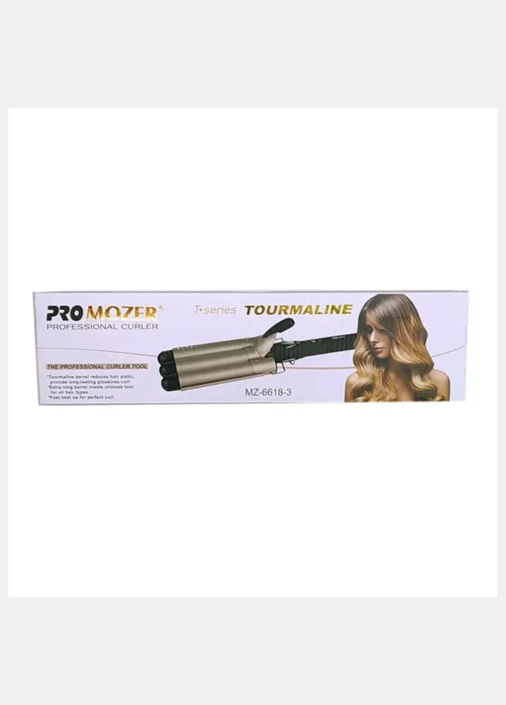 Профессиональная тройная плойка 5 волн для волос Pro Mz-6618 / Плойка щипцы волна для завивки волос Mozer (387076232)
