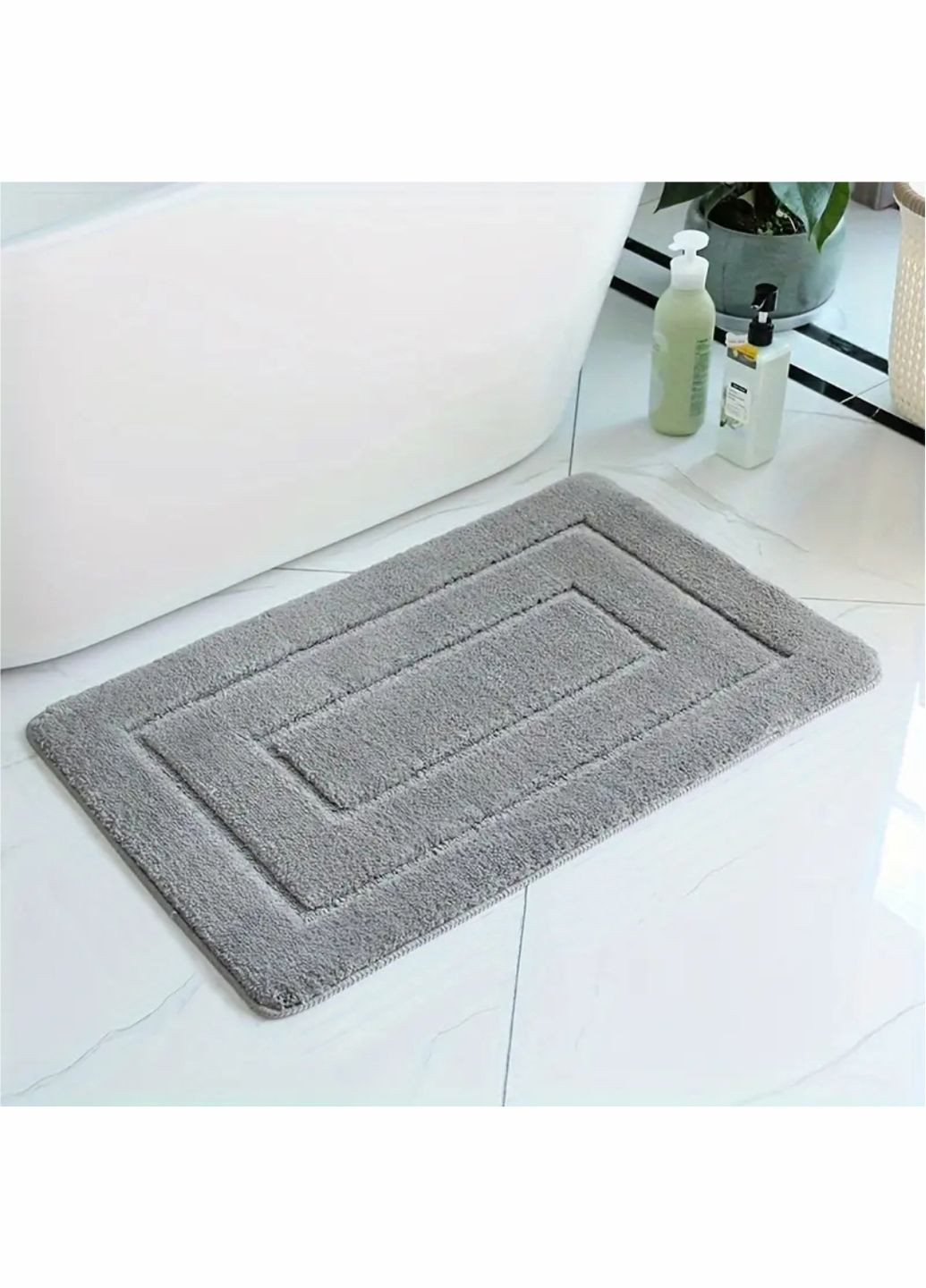 Коврик для ванной комнаты - экстра мягкий, абсорбирующий, прочный, прорезиненный - 50 x 80 см Серый (2565088) Lovely Svi (302679089)