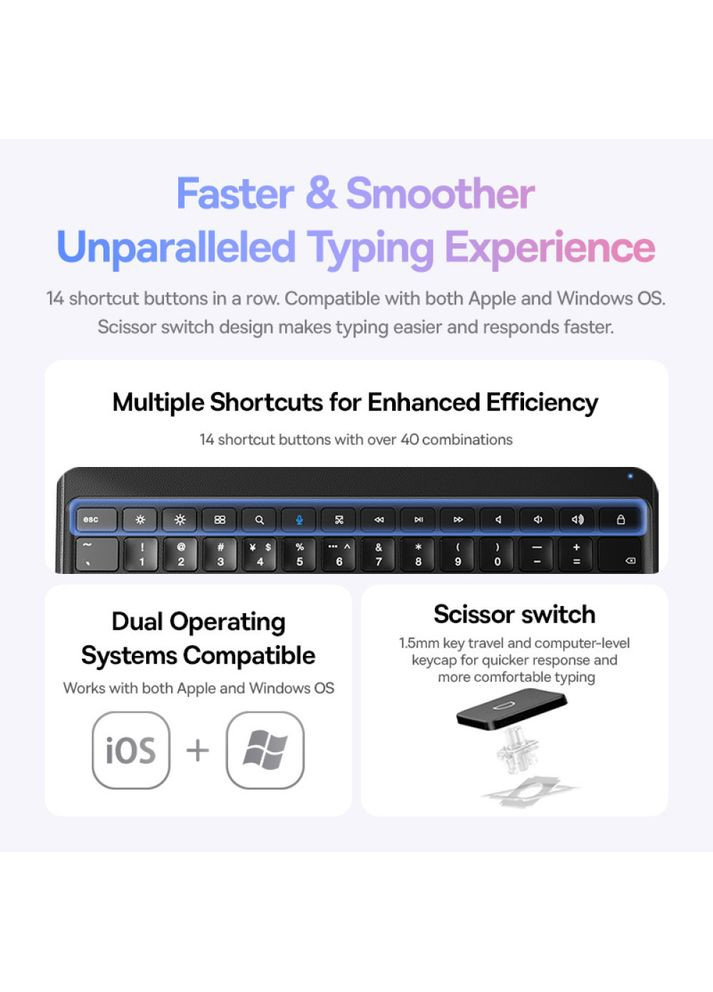 Чохол-Книга з клавіатурою Brilliance KA3 Detachable Keyboard Case for iPad Pro 11inch-Air 4-Air 5 10.9inch-iPad Air 6-Air 7 Baseus (369931631)