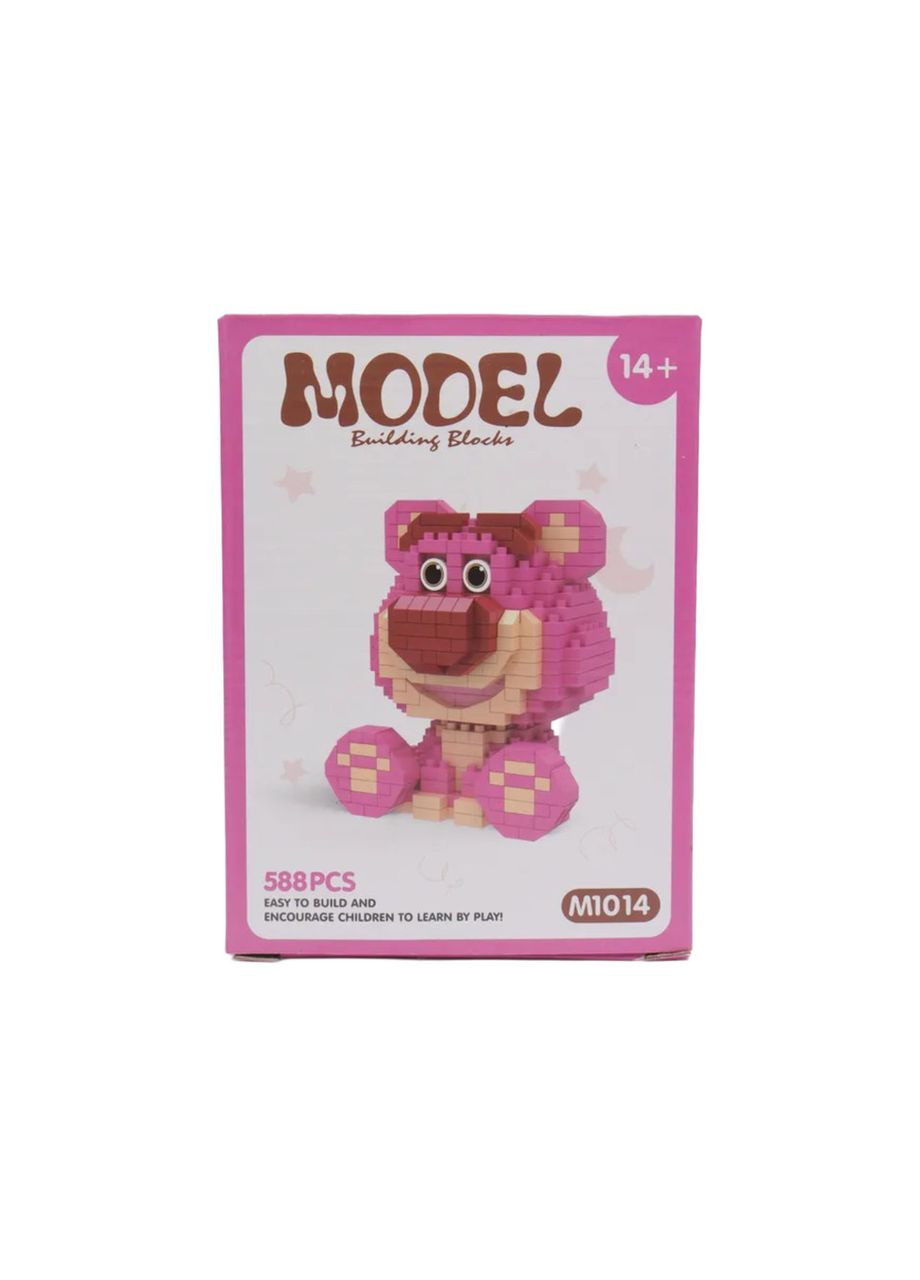 Конструктор Model 3D ведмідь Lotso сидячий 588 деталей Рожевий (M1014) OEM (329721198)
