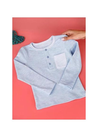 Breiwerk детский батник на басне светло-голубой повседневный трикотаж с начесом