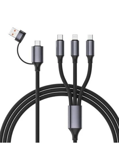 Кабель Type-C / USB AM - Type-C / Lightning / microUSB, 1.5 м, Black,, 2.1A (CC-USB2S-ACM31-1.5M) CC-USB2S-ACM31-1.5M Cablexpert (395347843)