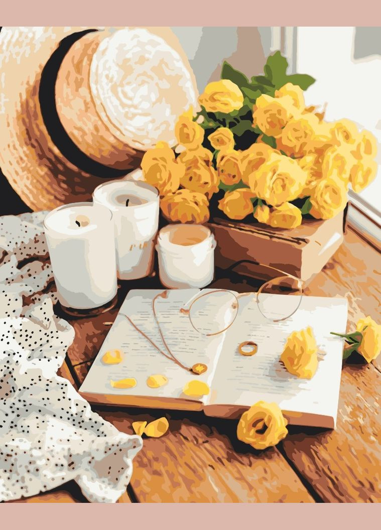 Картина за номерами Квіткова книга Картини в цифрах Натюрморт 40х50 Набір для розпису на полотні BS51336 Brushme (308988980)