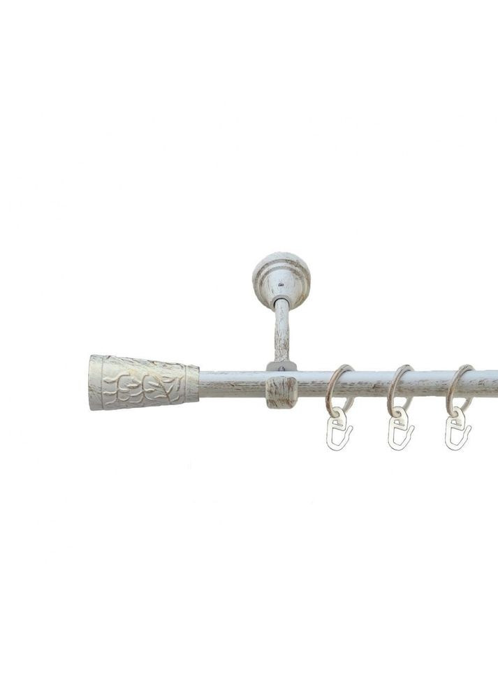 Карниз Севілія металевий однорядний відкритий гладка труба Біле Золото 16 мм 300 см (00-00015840) ORVIT (300285619)