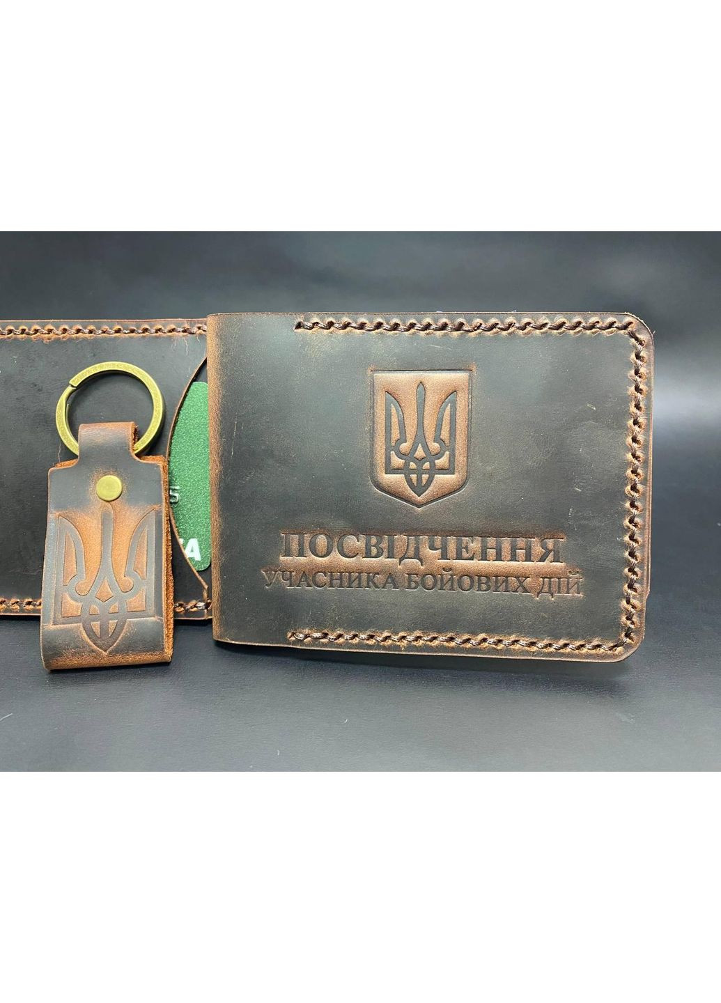 Обложка на УБД с Отделением Для Карт из Натуральной Коже Ручной Работы. Коричневый Цвет No Brand (356508894)