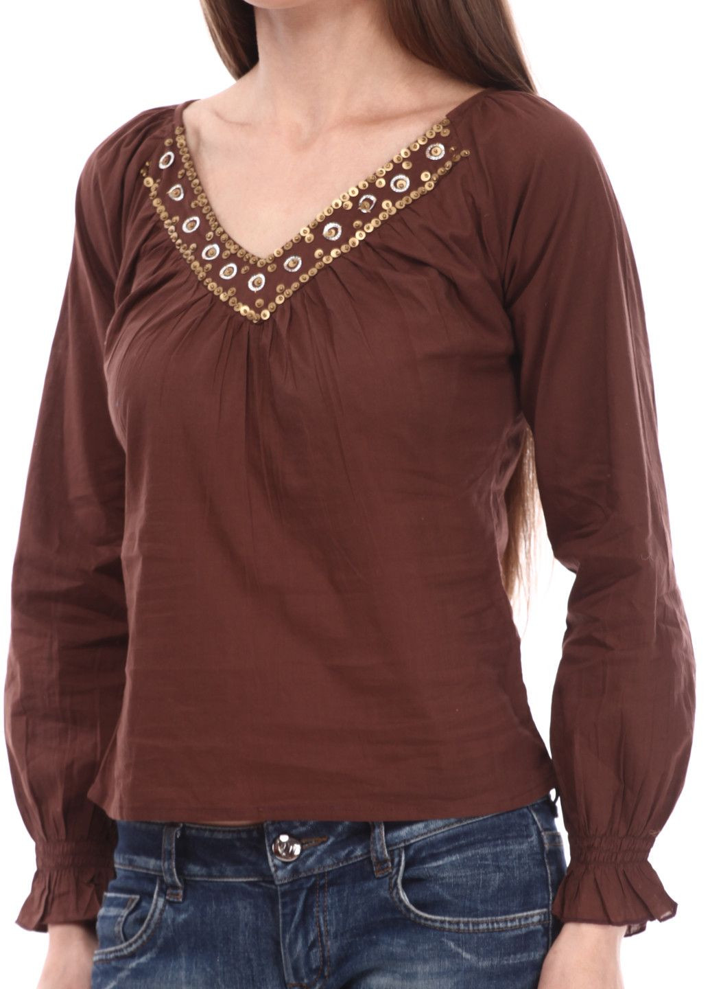 Коричнева блуза коричневий Aggresive