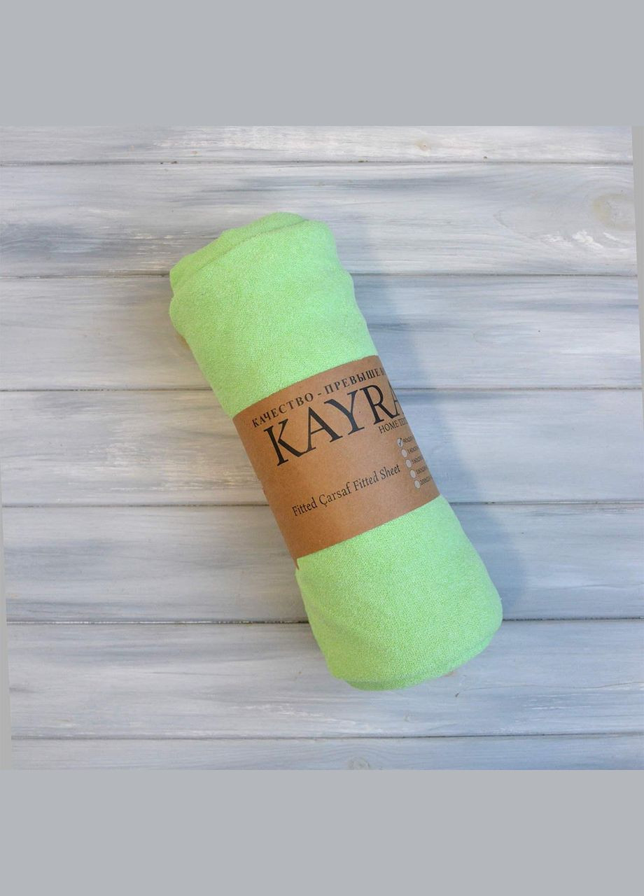 Простирадло 180х200+25см махрове на резинці Салатове Kayra (318382188)