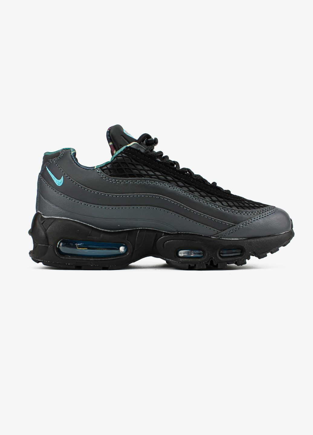 Сірі всесезон кросівки чоловічі nike air max 95 sp corteiz aegean storm gray black | найк аір макс 95 сп сірі чорні No Brand