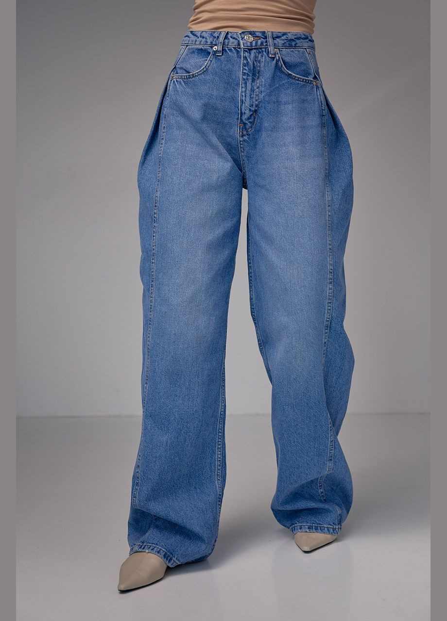 Жіночі широкі джинси baggy 13209 Lurex - (292252832)