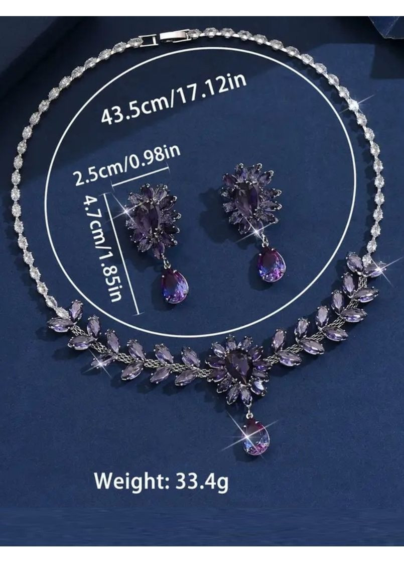 Ексклюзивний вечірній набір кольє та сережки в фіанітах, 1534 Fashion Jewelry (363116137)