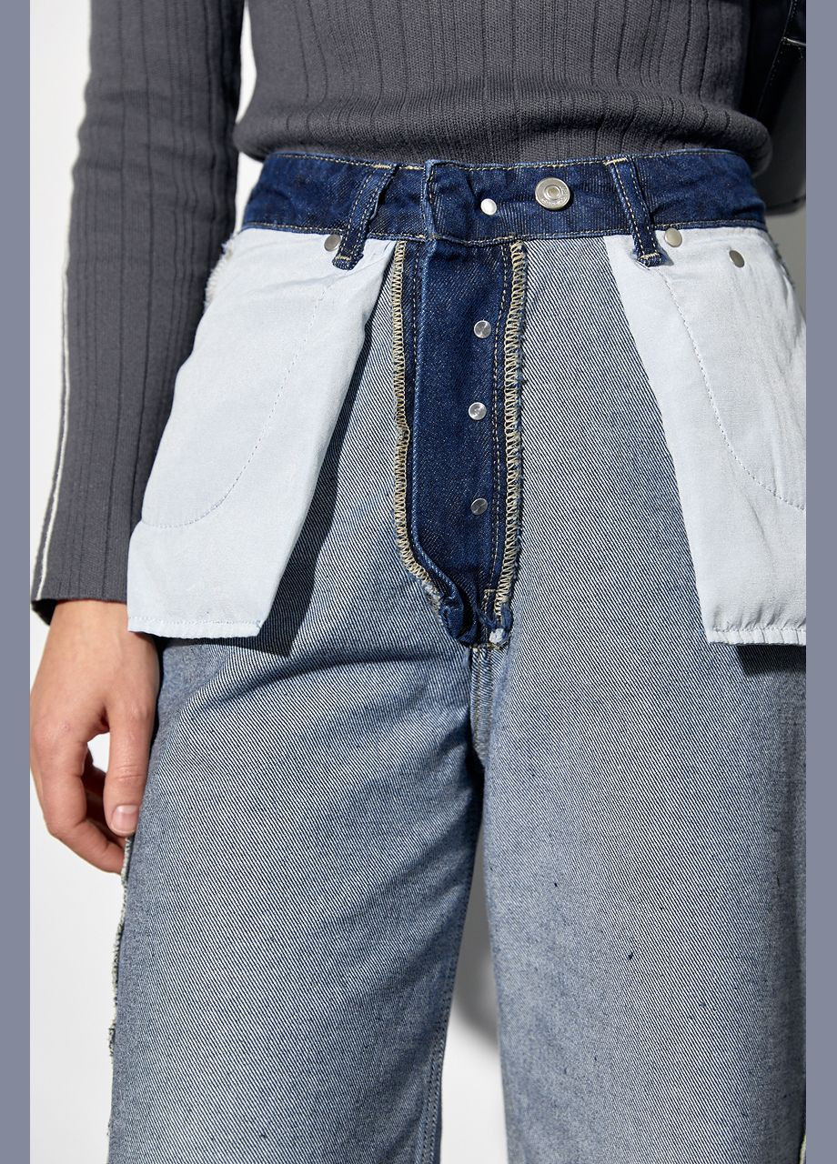 Двосторонні рвані джинси у стилі grunge – блакитний Lurex - (282954158)