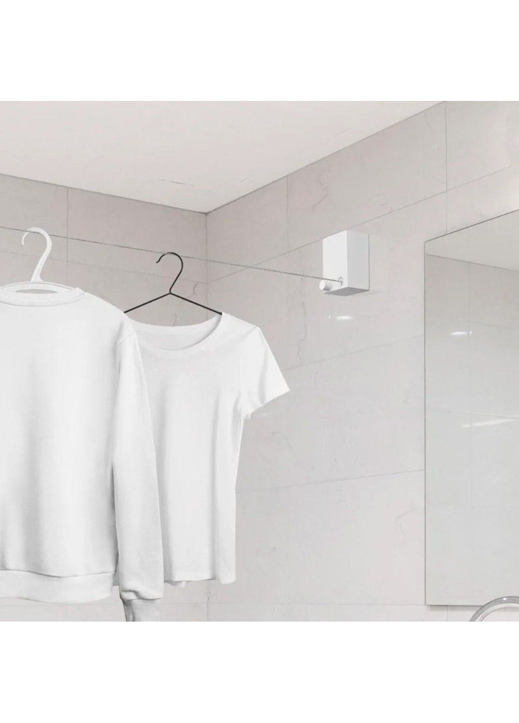 Сушарка для білизни настінна мотузка/трос з фіксатором 4м HP08 No Brand (299914631)