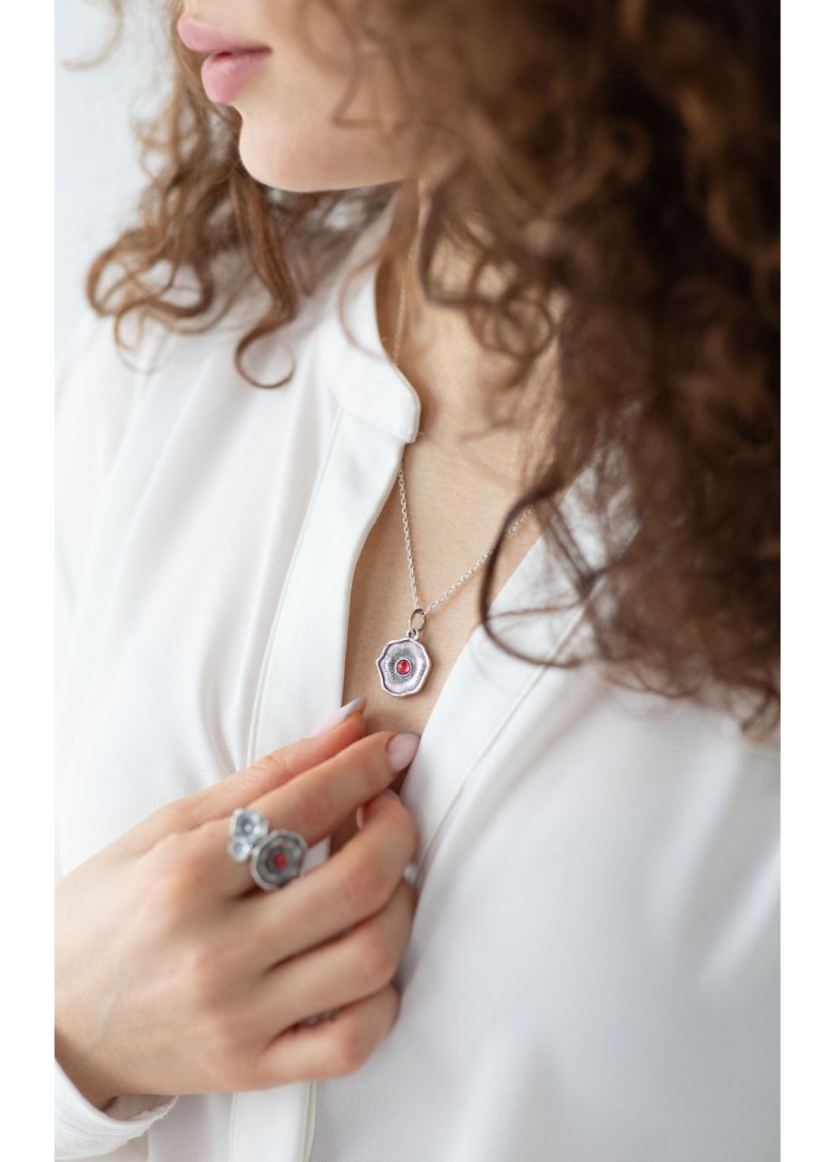 Кулон цветок серебряный Мальва Rose 925 Флора Skifska Etnika (364203062)